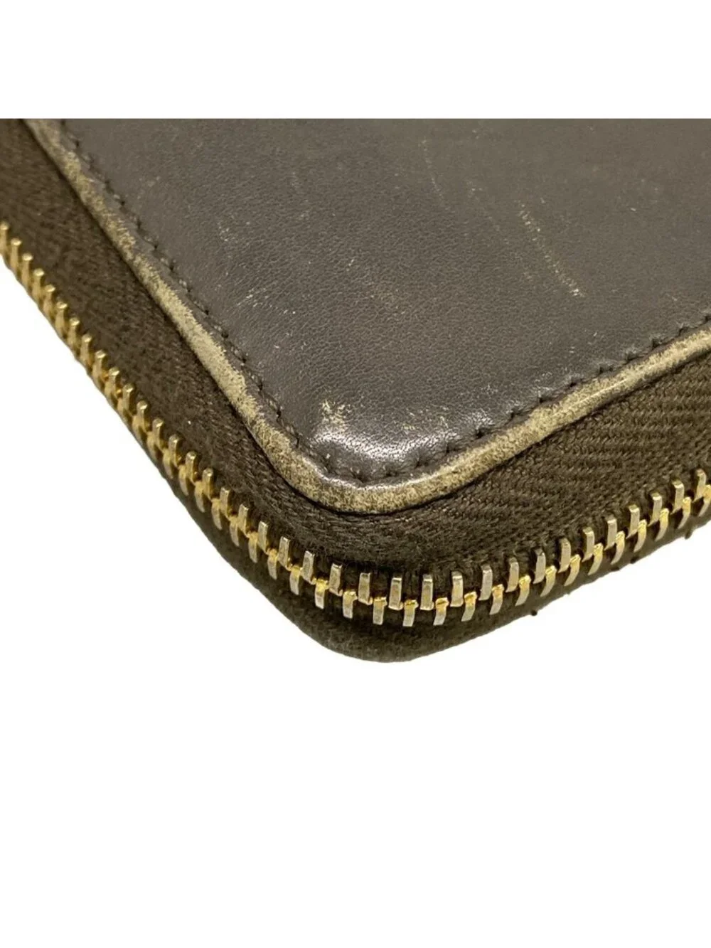 Saint Laurent Yves Rive Gauche Wallet Dark Gray Zip Around Leather - Picture 6 of 10